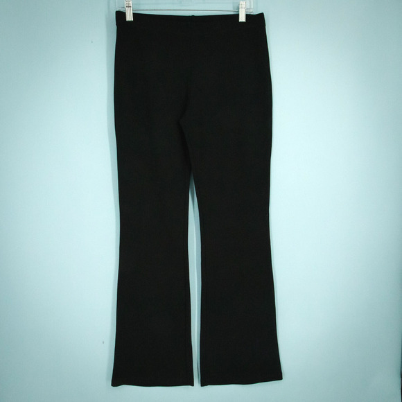 Clara Sun Woo Size Medium M Black Pull On Straight Leg Artsy Knit Pants - Picture 1 of 5